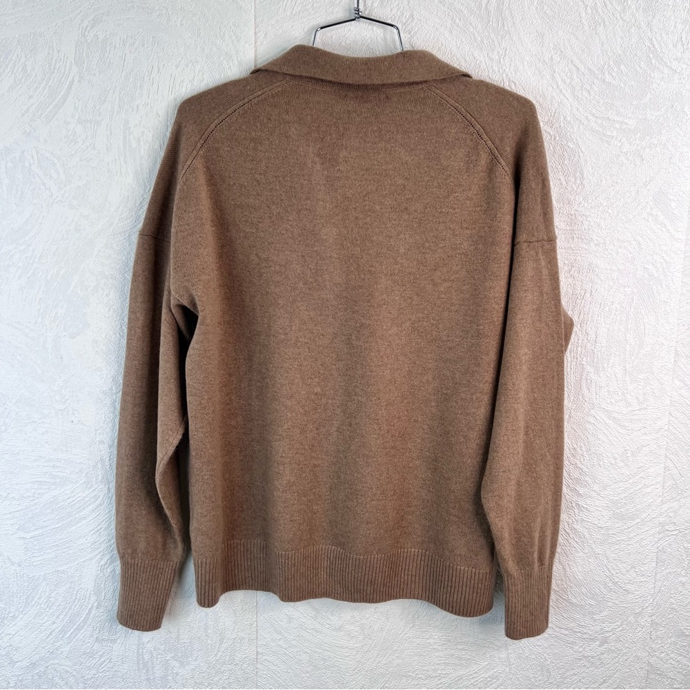 Quince Women's Mongolian Cashmere Polo Camel Sweater Size Medium - Picture 5 of 11